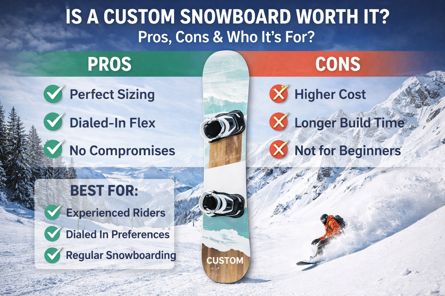 Is a Custom Snowboard Worth It? Pros, Cons & Who It’s For?