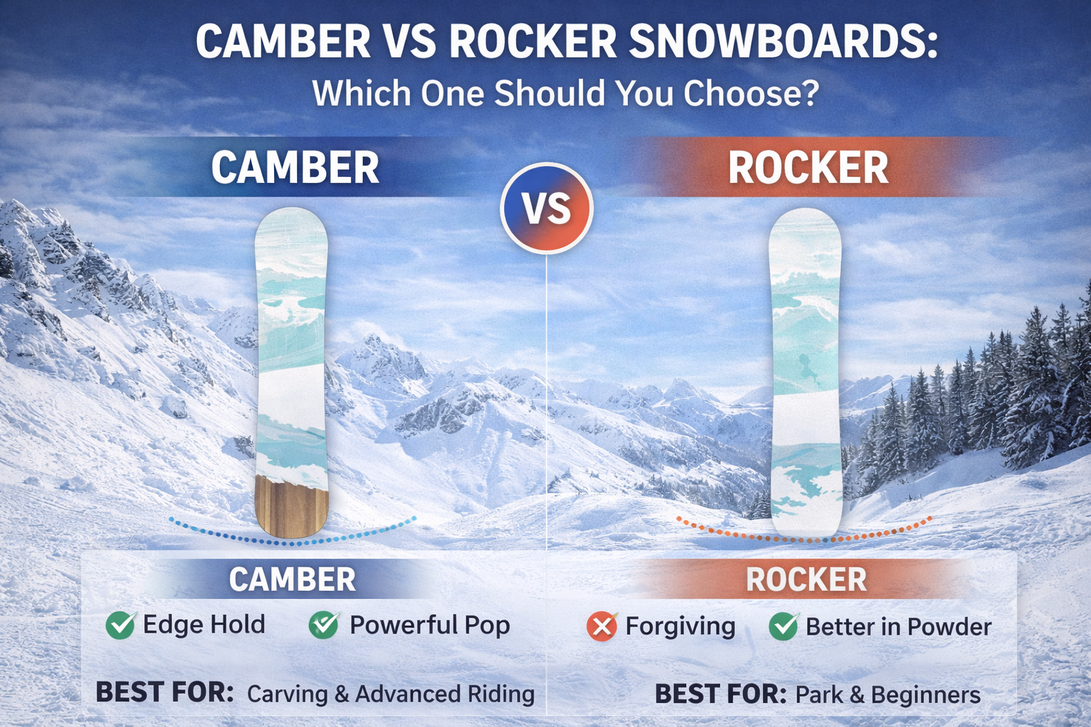 Camber vs Rocker Snowboards: Which One Should You Choose? – Crash Snow