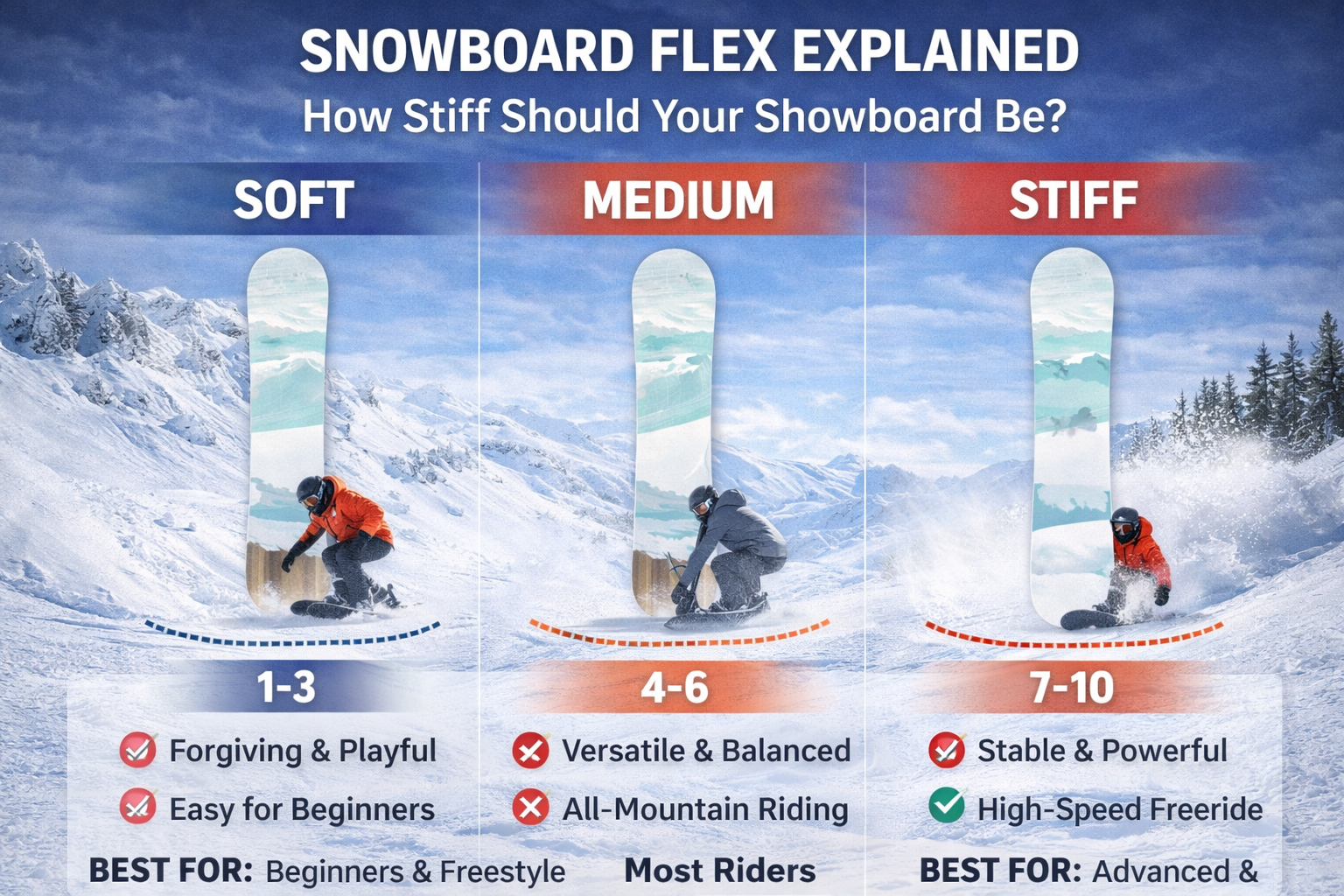 Snowboard Flex Explained: How Stiff Should Your Snowboard Be?