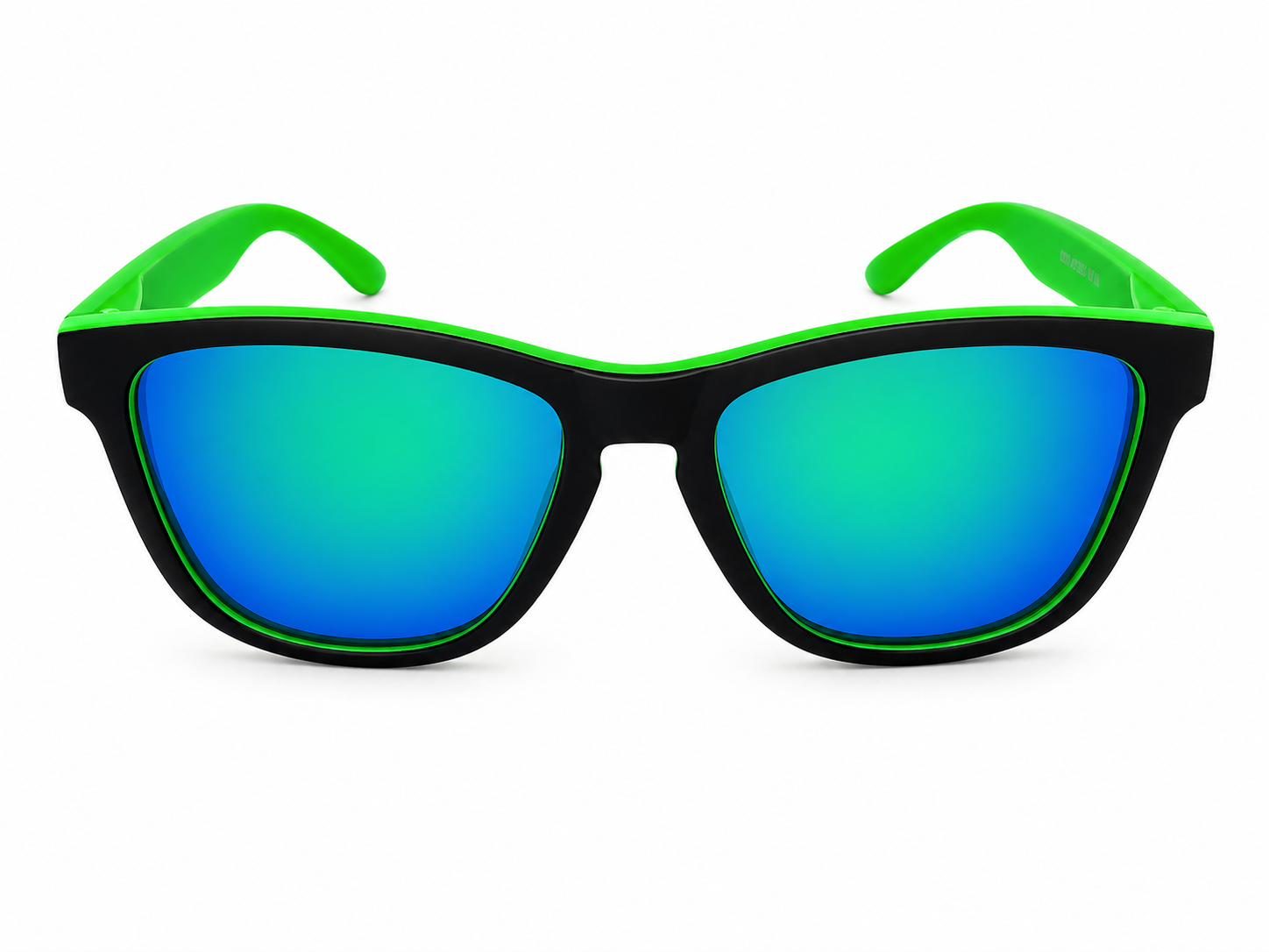 Crash Matt Black & Green Sunglasses