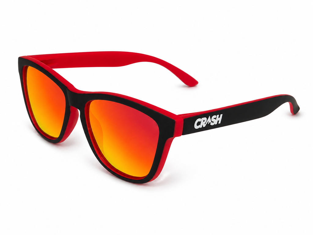 Crash Matt Black & Red Sunglasses