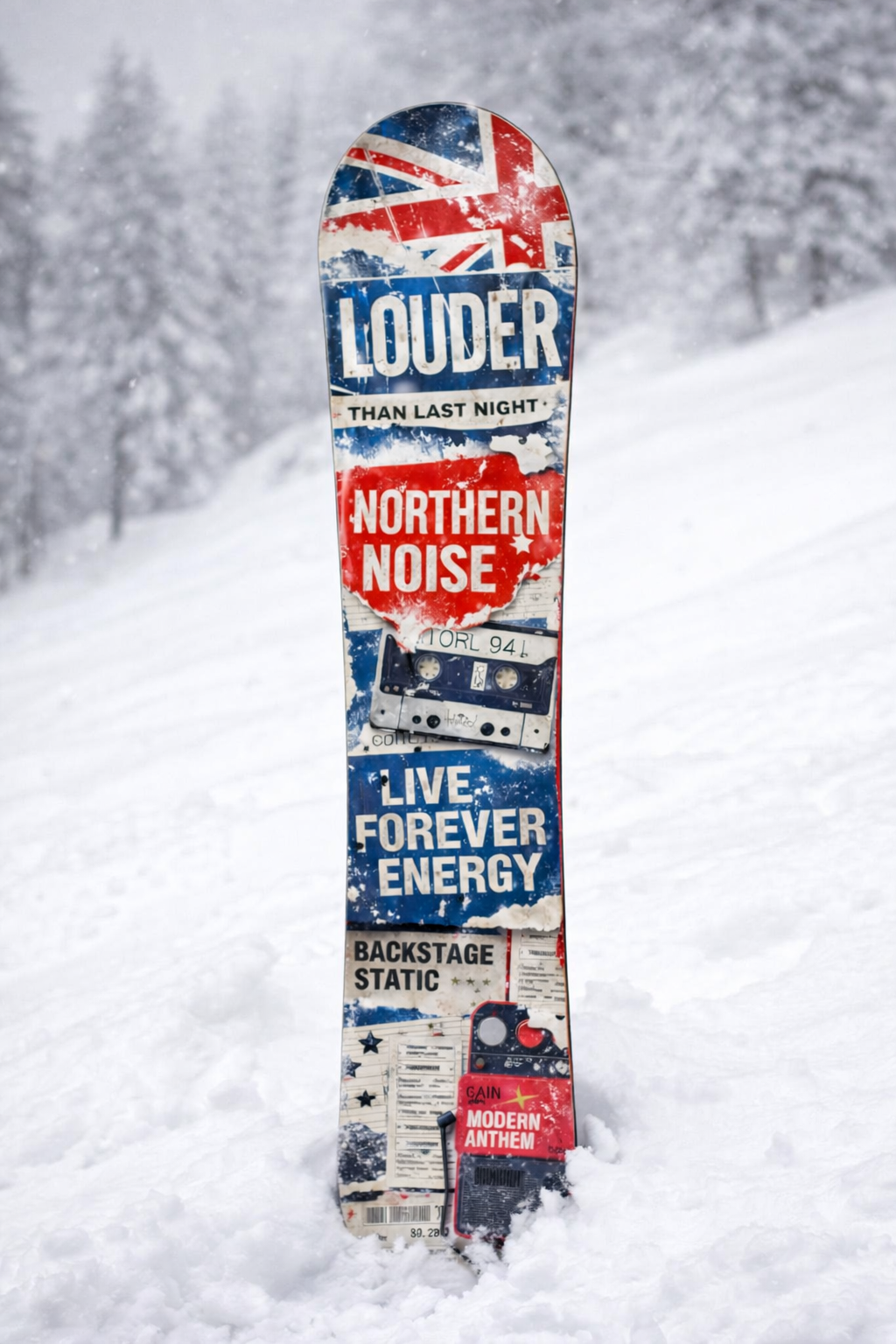 “Louder Britpop” Custom One-Off Snowboard