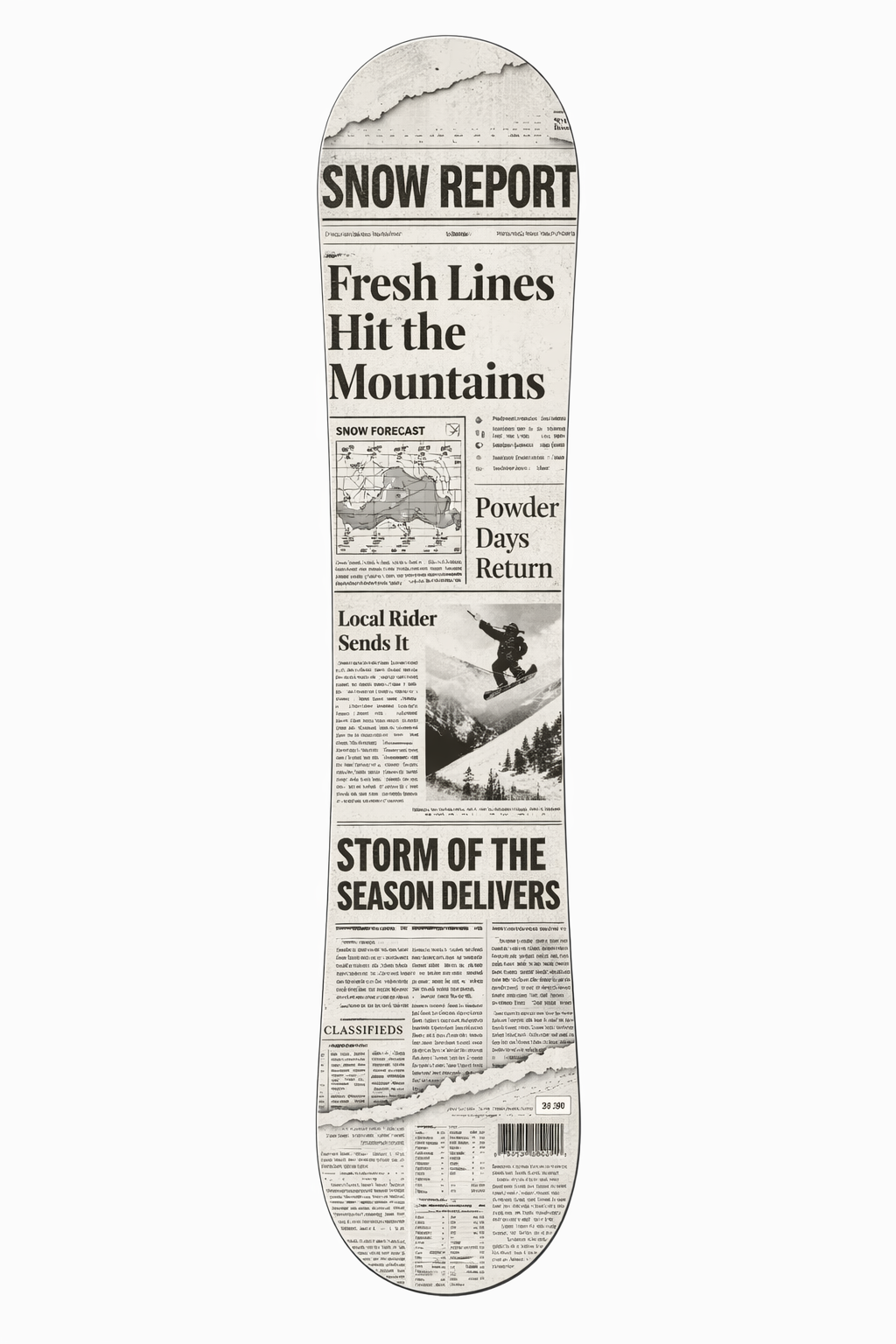 “Snow Report” Custom One-Off Snowboard