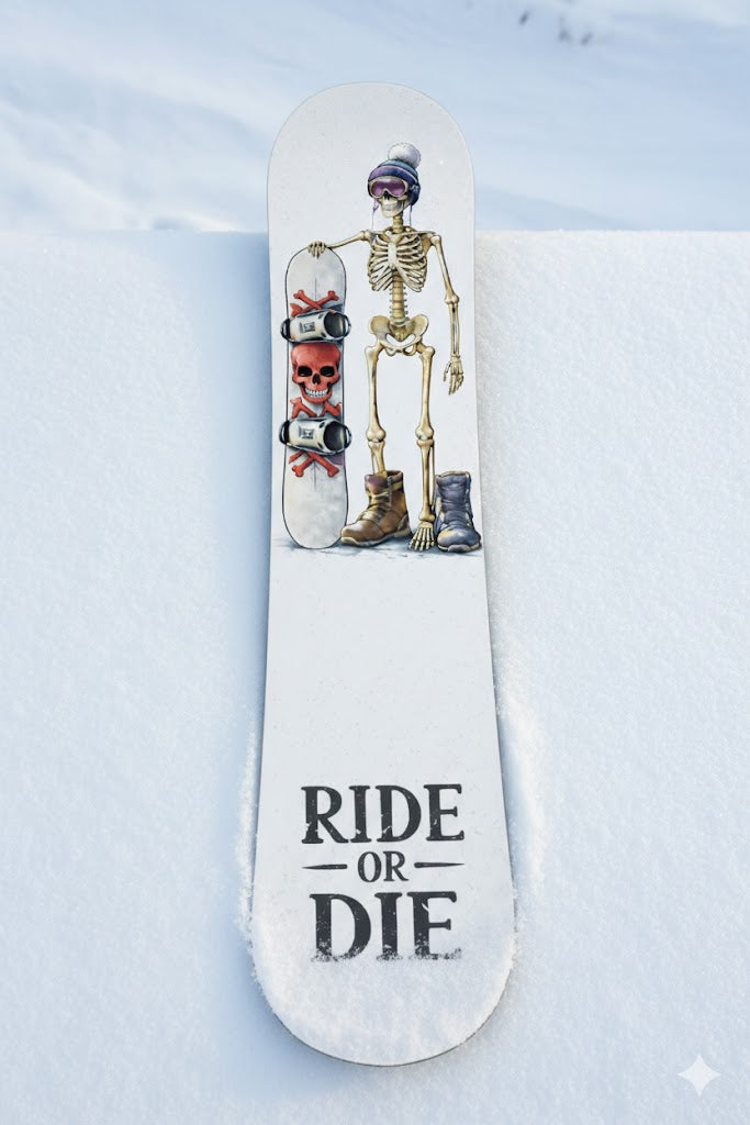 “Chill Skeleton Snowboarder” Custom One-Off Snowboard