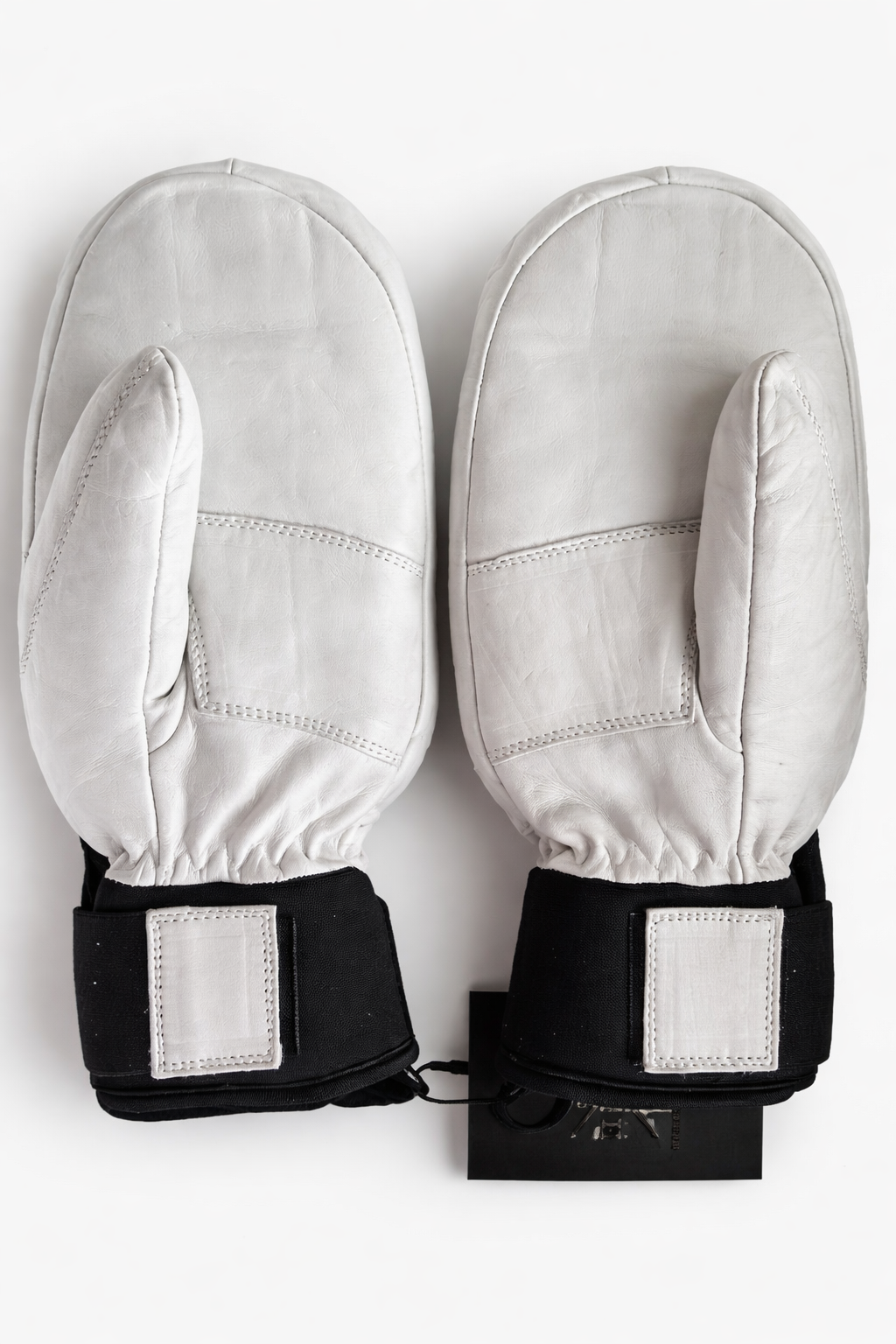 Whiteout Leather Mitts